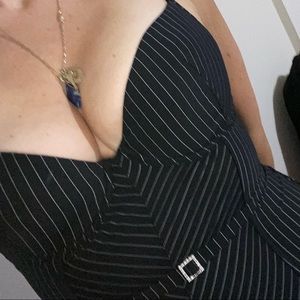 H&M black stripe corset bustier 34 C D